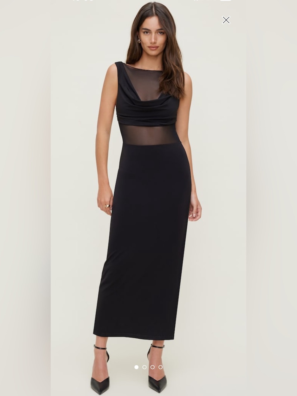 Dynamite Black Sheer-Waist Maxi Skirt